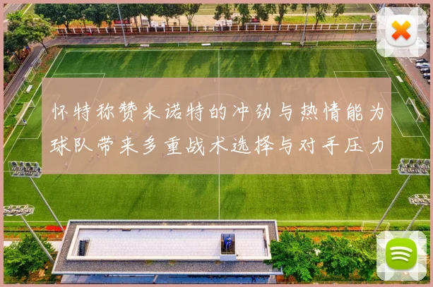 怀特称赞米诺特的冲劲与热情能为球队带来多重战术选择与对手压力